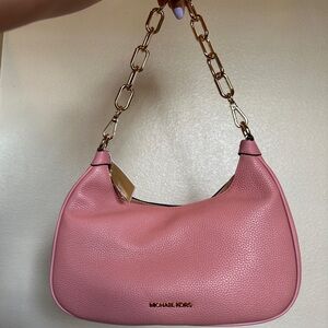 NWT Michael Kors Cora Leather Shoulder Bag in Primrose